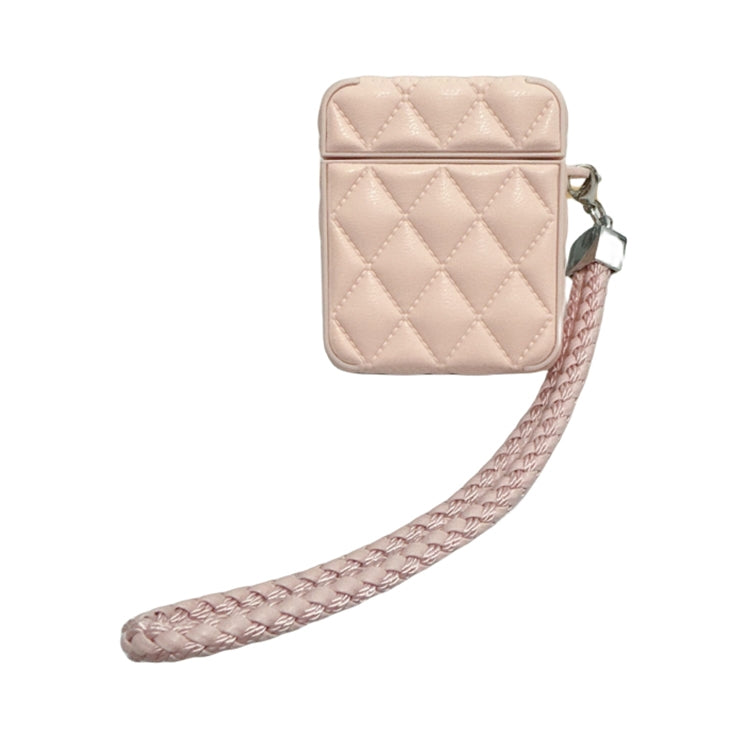 Down Coat Texture PU Earbuds Box PC Case with Lanyard