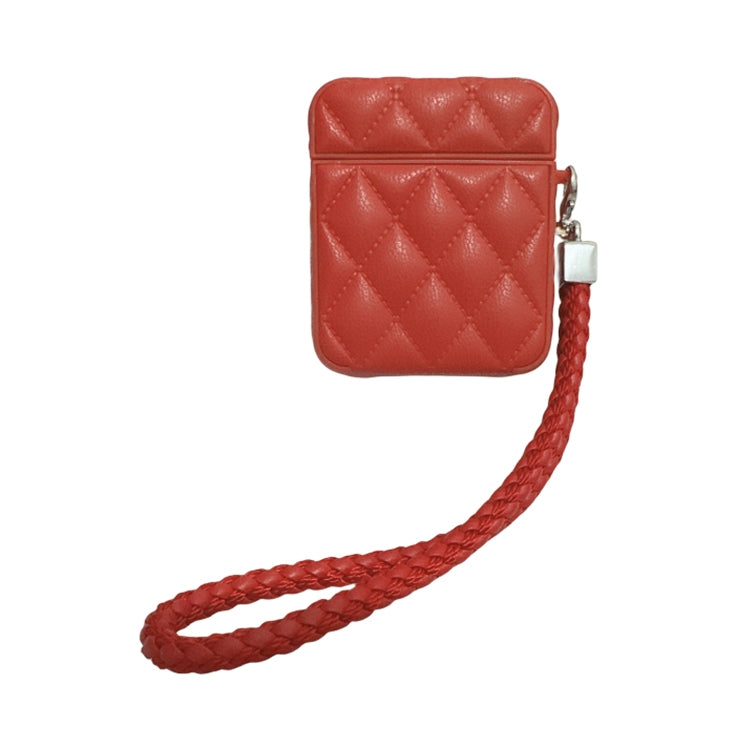 Down Coat Texture PU Earbuds Box PC Case with Lanyard