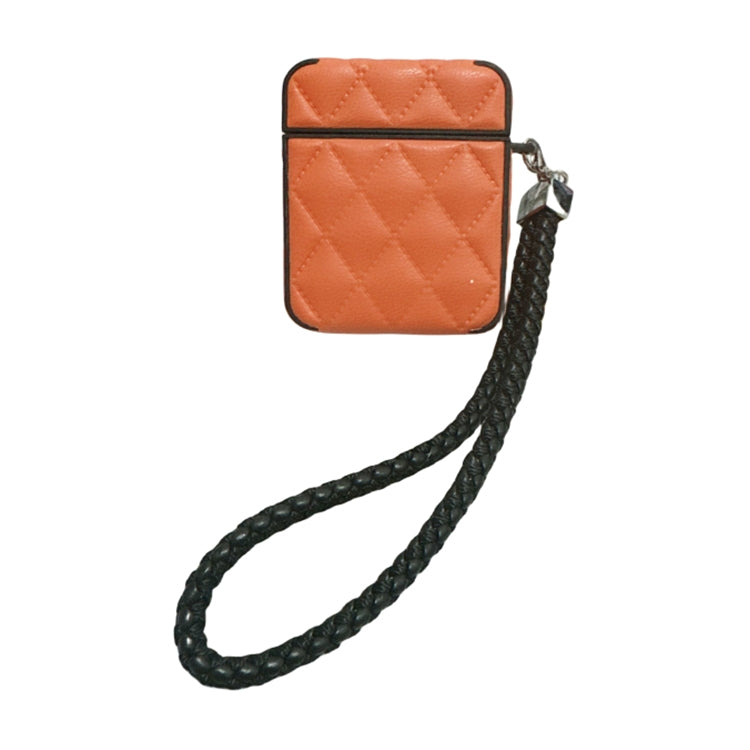 Down Coat Texture PU Earbuds Box PC Case with Lanyard