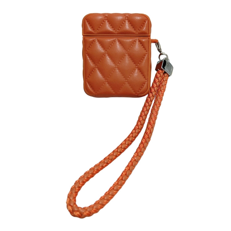 Down Coat Texture PU Earbuds Box PC Case with Lanyard