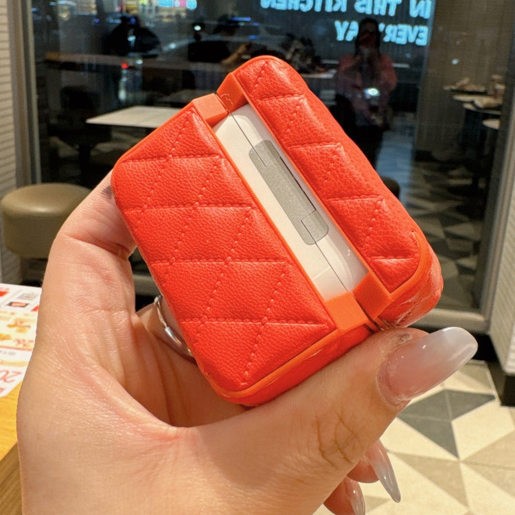 Down Coat Texture PU Earbuds Box PC Case with Lanyard