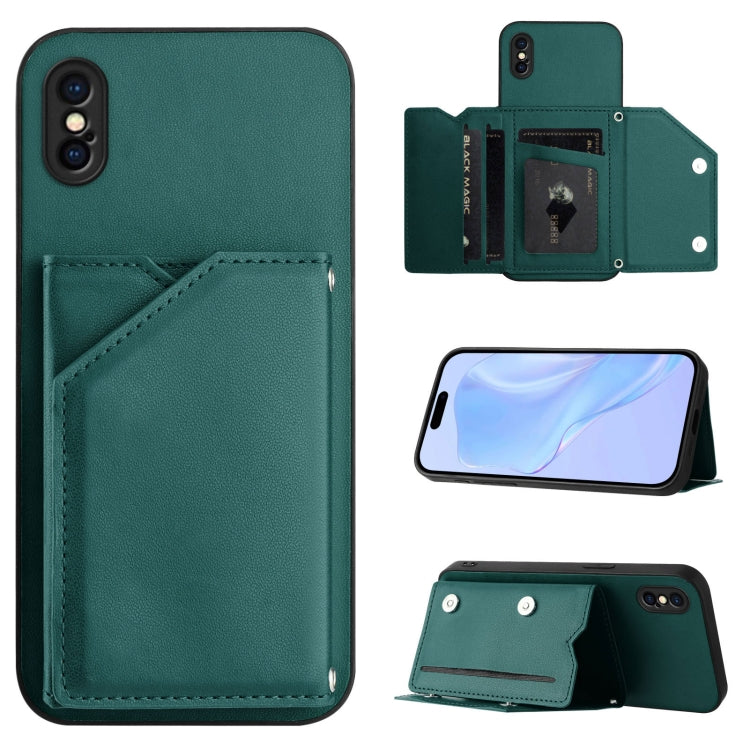 Skin Feel Four Card Slots Phone Case with Wrist Strap
