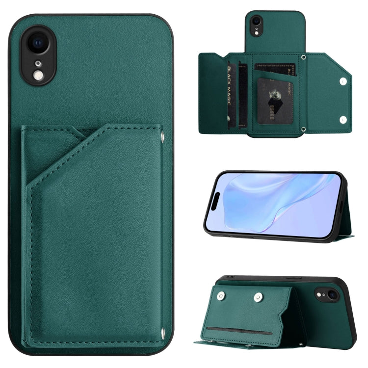 Skin Feel Four Card Slots Phone Case with Wrist Strap
