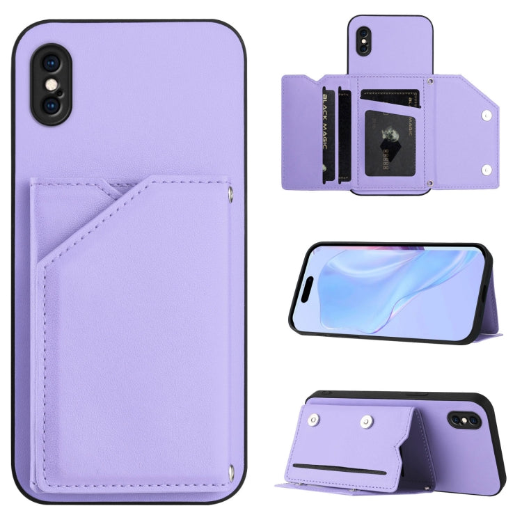 Skin Feel Four Card Slots Phone Case with Wrist Strap