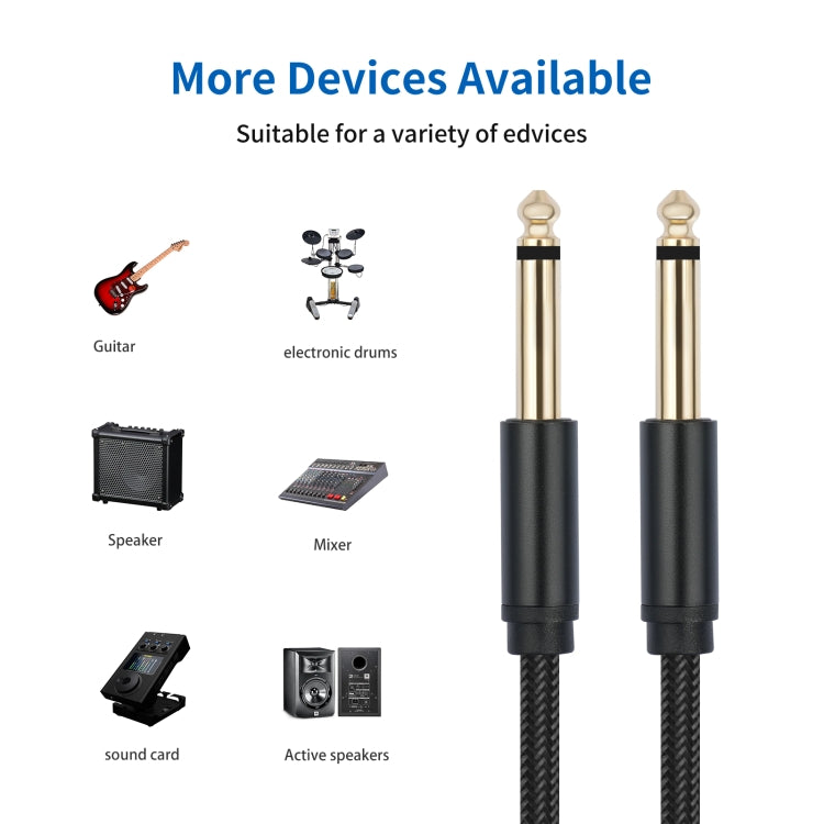 6.35mm 1/4 TRS Male to Male Electric Guitar Audio Cable