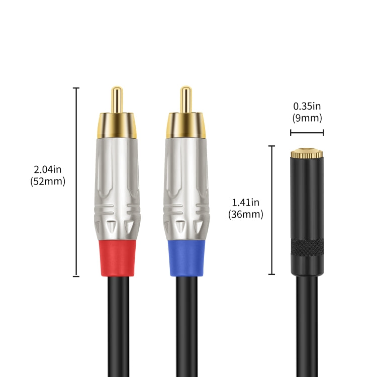 3.5mm 1/8 TRS Stereo Female to Dual RCA Male Y-type Audio Cable