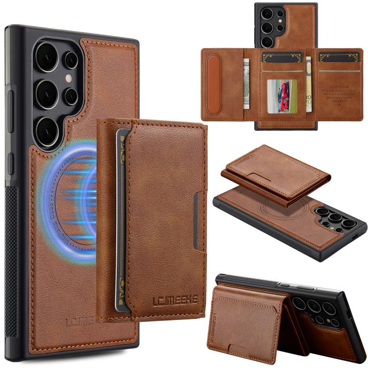 LC.IMEEKE L5 Series Detachable RFID Card Bag Magsafe Phone Case, For Galaxy S26 FE 5G, For Samsung Galaxy S26+ 5G, For Samsung Galaxy S26 Ultra 5G, For Samsung Galaxy S26 5G, For Samsung Galaxy S25 Edge 5G, For Samsung Galaxy S25 5G                    ...