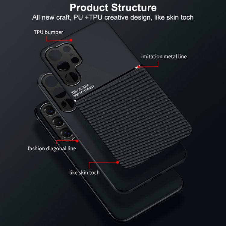 Classic Tilt Strip Grain Magnetic PC Hybrid TPU Phone Case, For Samsung Galaxy S26+ 5G, For Samsung Galaxy S26 Ultra 5G, For Samsung Galaxy S26 5G, For Samsung Galaxy S25 Edge 5G, For Samsung Galaxy S25 5G, For Samsung Galaxy S25+ 5G                   ...