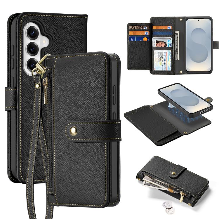 DUX DUCIS Lawa Series 2 in 1 Wallet Zipper Detachable MagSafe Phone Case with Lanyard, For Samsung Galaxy S26+ 5G, For Samsung Galaxy S26 Ultra 5G, For Samsung Galaxy S26 5G, For Samsung Galaxy S25 5G, For Samsung Galaxy S25 Ultra 5G