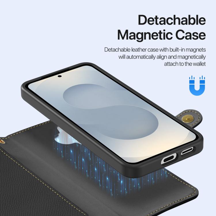 DUX DUCIS Lawa Series 2 in 1 Wallet Zipper Detachable MagSafe Phone Case with Lanyard, For Samsung Galaxy S26+ 5G, For Samsung Galaxy S26 Ultra 5G, For Samsung Galaxy S26 5G, For Samsung Galaxy S25 5G, For Samsung Galaxy S25 Ultra 5G