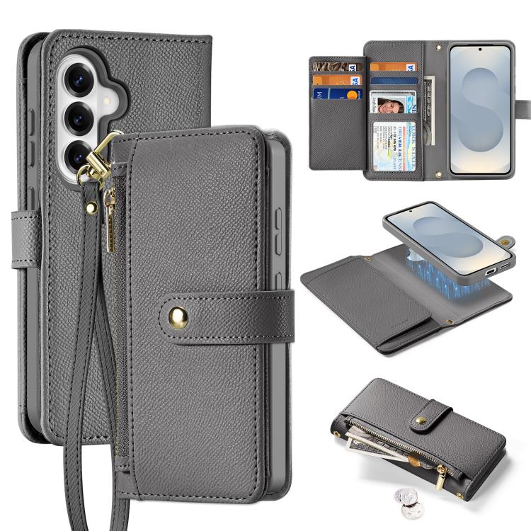 DUX DUCIS Lawa Series 2 in 1 Wallet Zipper Detachable MagSafe Phone Case with Lanyard, For Samsung Galaxy S26+ 5G, For Samsung Galaxy S26 Ultra 5G, For Samsung Galaxy S26 5G, For Samsung Galaxy S25 5G, For Samsung Galaxy S25 Ultra 5G