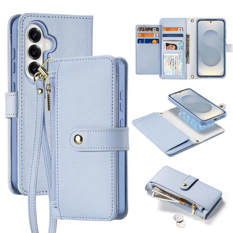 DUX DUCIS Lawa Series 2 in 1 Wallet Zipper Detachable MagSafe Phone Case with Lanyard, For Samsung Galaxy S26+ 5G, For Samsung Galaxy S26 Ultra 5G, For Samsung Galaxy S26 5G, For Samsung Galaxy S25 5G, For Samsung Galaxy S25 Ultra 5G