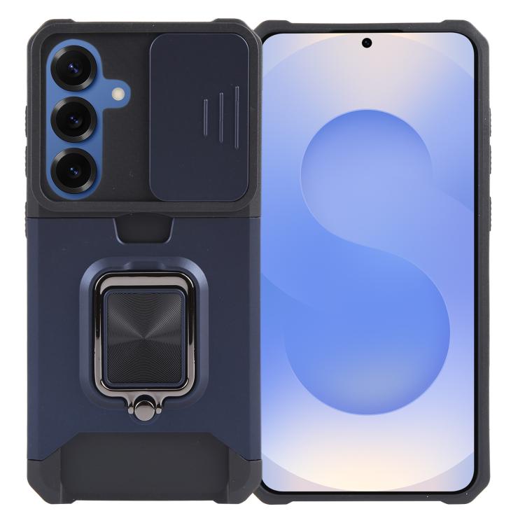 Camera Shield Card Slot PC+TPU Phone Case, For Samsung Galaxy S26+ 5G, For Samsung Galaxy S26 Ultra 5G, For Samsung Galaxy S26 5G, For Samsung Galaxy S25 Edge 5G, For Samsung Galaxy S25 5G, For Samsung Galaxy S25+ 5G