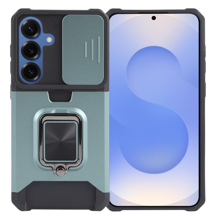 Camera Shield Card Slot PC+TPU Phone Case, For Samsung Galaxy S26+ 5G, For Samsung Galaxy S26 Ultra 5G, For Samsung Galaxy S26 5G, For Samsung Galaxy S25 Edge 5G, For Samsung Galaxy S25 5G, For Samsung Galaxy S25+ 5G