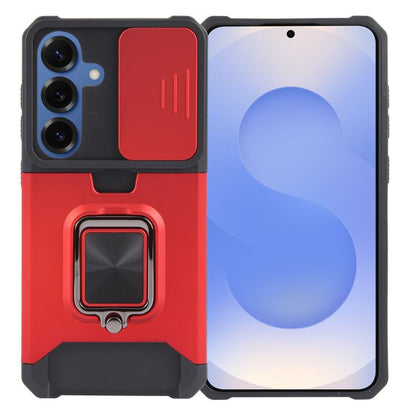 Camera Shield Card Slot PC+TPU Phone Case, For Samsung Galaxy S26+ 5G, For Samsung Galaxy S26 Ultra 5G, For Samsung Galaxy S26 5G, For Samsung Galaxy S25 Edge 5G, For Samsung Galaxy S25 5G, For Samsung Galaxy S25+ 5G