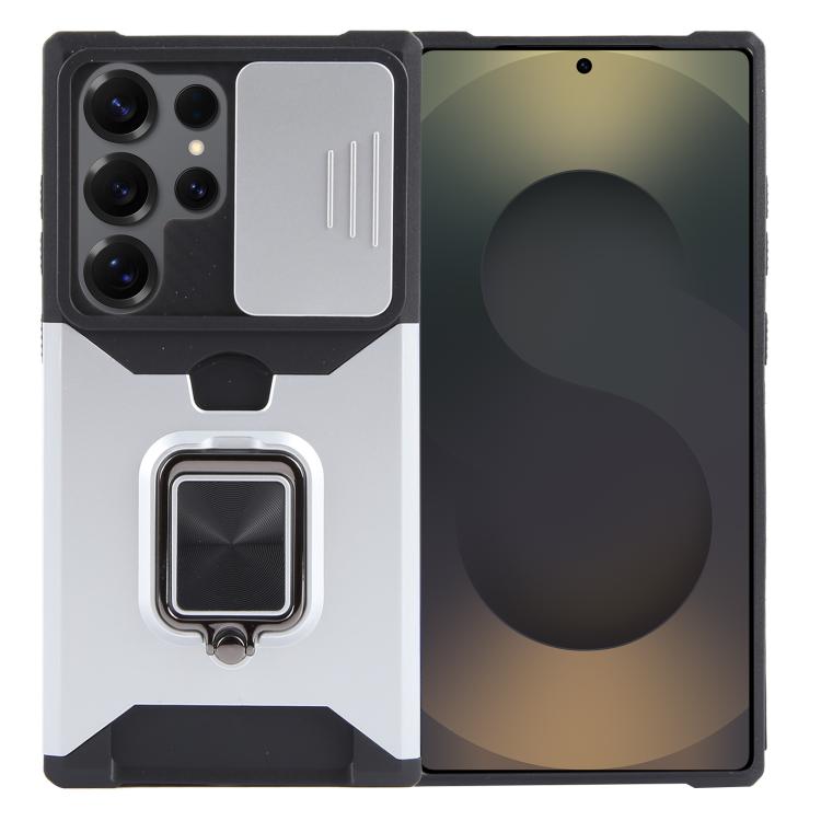 Camera Shield Card Slot PC+TPU Phone Case, For Samsung Galaxy S25 Ultra 5G, For Samsung Galaxy S24 FE 5G