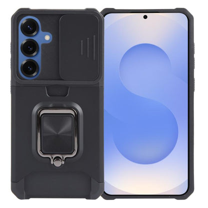 Camera Shield Card Slot PC+TPU Phone Case, For Samsung Galaxy S26+ 5G, For Samsung Galaxy S26 Ultra 5G, For Samsung Galaxy S26 5G, For Samsung Galaxy S25 Edge 5G, For Samsung Galaxy S25 5G, For Samsung Galaxy S25+ 5G