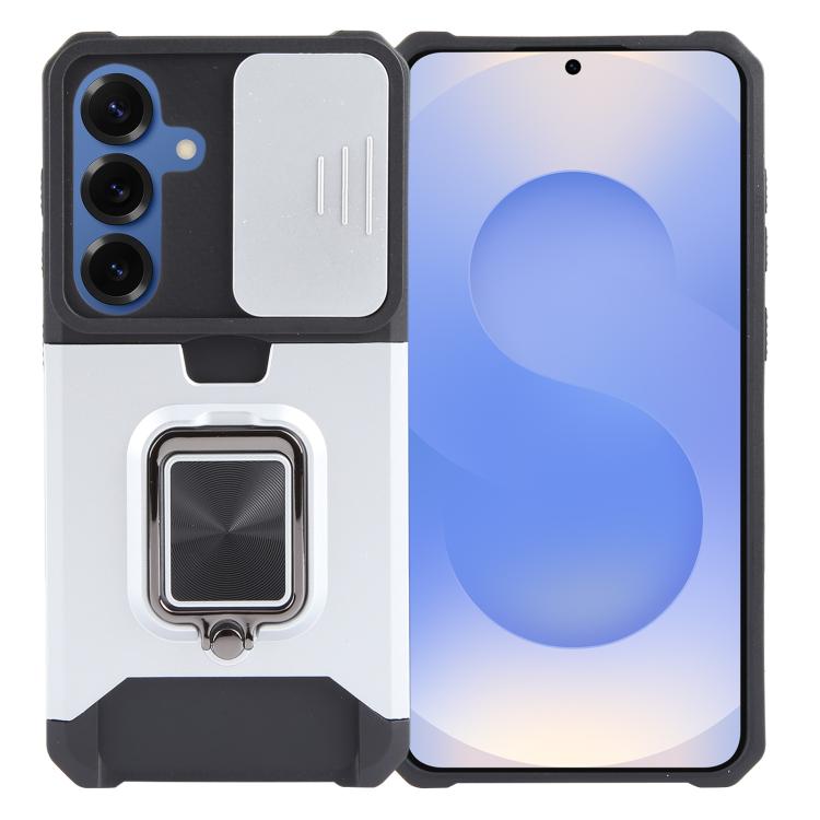 Camera Shield Card Slot PC+TPU Phone Case, For Samsung Galaxy S26+ 5G, For Samsung Galaxy S26 Ultra 5G, For Samsung Galaxy S26 5G, For Samsung Galaxy S25 Edge 5G, For Samsung Galaxy S25 5G, For Samsung Galaxy S25+ 5G