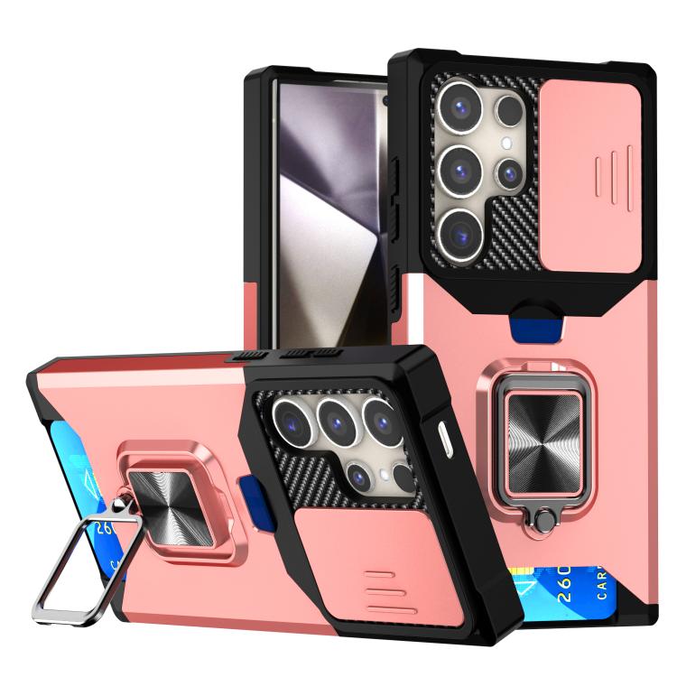 Camera Shield Card Slot PC+TPU Phone Case, For Samsung Galaxy S26+ 5G, For Samsung Galaxy S26 Ultra 5G, For Samsung Galaxy S26 5G, For Samsung Galaxy S25 Edge 5G, For Samsung Galaxy S25 5G, For Samsung Galaxy S25+ 5G