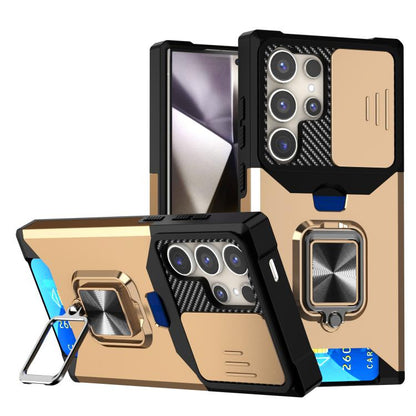 Camera Shield Card Slot PC+TPU Phone Case, For Samsung Galaxy S26+ 5G, For Samsung Galaxy S26 Ultra 5G, For Samsung Galaxy S26 5G, For Samsung Galaxy S25 Edge 5G, For Samsung Galaxy S25 5G, For Samsung Galaxy S25+ 5G