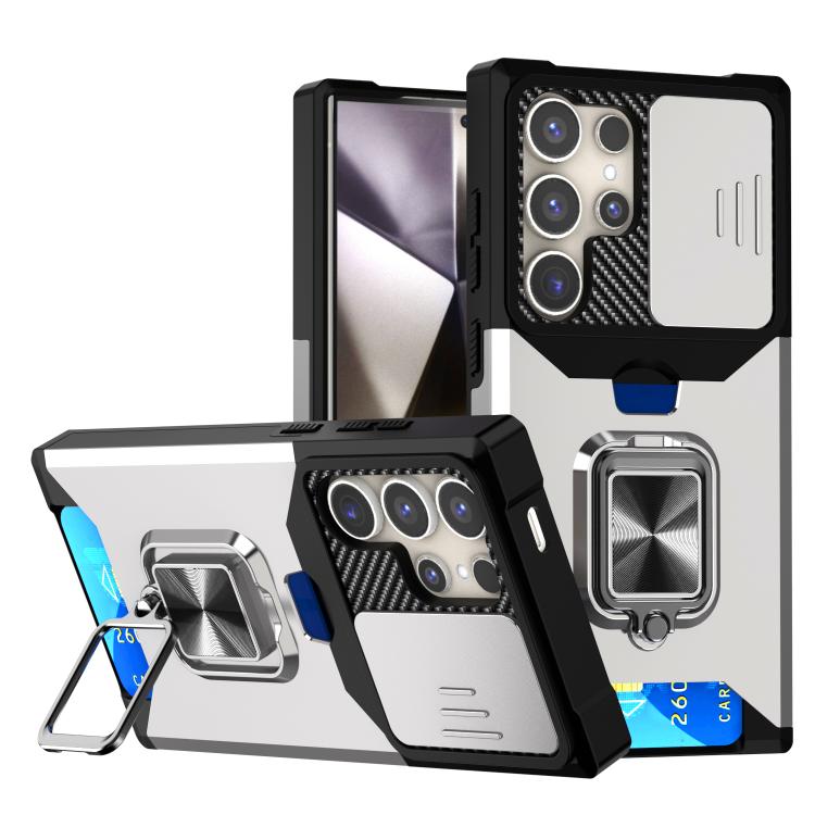 Camera Shield Card Slot PC+TPU Phone Case, For Samsung Galaxy S26+ 5G, For Samsung Galaxy S26 Ultra 5G, For Samsung Galaxy S26 5G, For Samsung Galaxy S25 Edge 5G, For Samsung Galaxy S25 5G, For Samsung Galaxy S25+ 5G