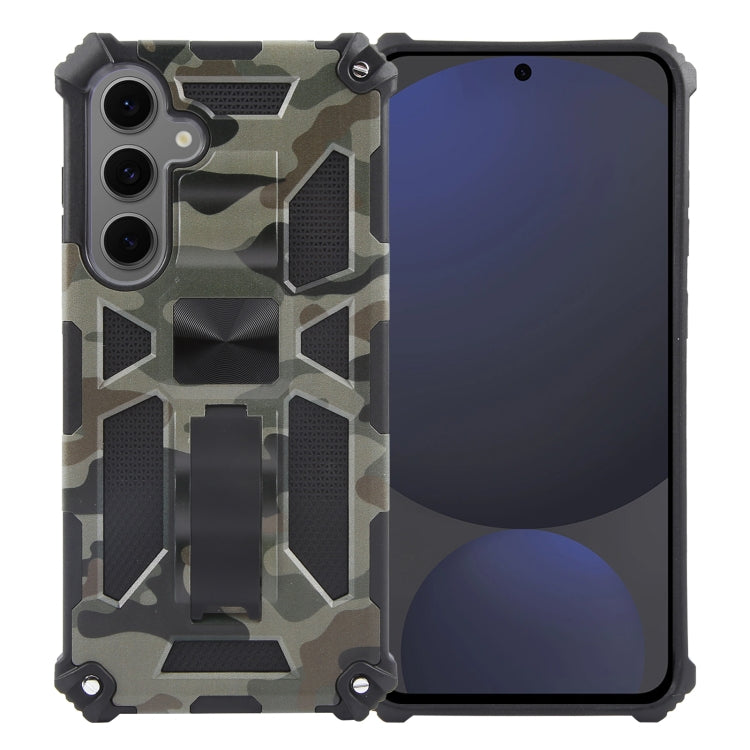 Camouflage Armor Kickstand TPU + PC Magnetic Phone Case, For Samsung Galaxy S26+ 5G, For Samsung Galaxy S26 Ultra 5G, For Samsung Galaxy S26 5G, For Samsung Galaxy S25 5G, For Samsung Galaxy S25+ 5G, For Samsung Galaxy S25 Ultra 5G                     ...