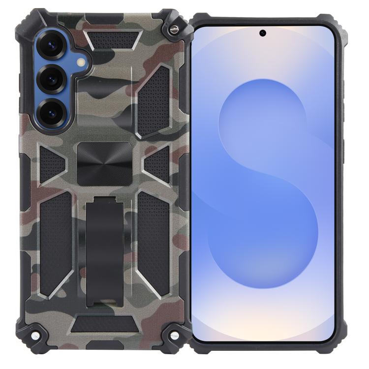 Camouflage Armor Kickstand TPU + PC Magnetic Phone Case, For Samsung Galaxy S26+ 5G, For Samsung Galaxy S26 Ultra 5G, For Samsung Galaxy S26 5G, For Samsung Galaxy S25 5G, For Samsung Galaxy S25+ 5G, For Samsung Galaxy S25 Ultra 5G                     ...