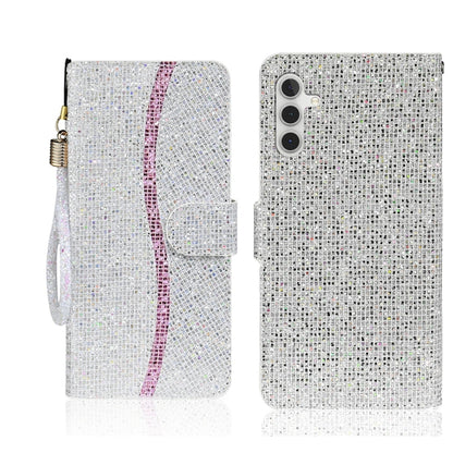 Glitter Powder Filp Leather Phone Case, For Samsung Galaxy S24 FE 5G, For Samsung Galaxy S23 FE 5G