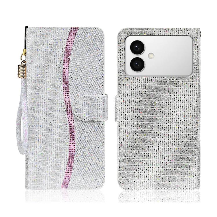 Glitter Powder Filp Leather Phone Case, For Samsung Galaxy S26+ 5G, For Samsung Galaxy S26 Edge 5G, For Samsung Galaxy S26 Ultra 5G, For Samsung Galaxy S26 5G, For Samsung Galaxy S25 FE 5G, For Samsung Galaxy S25 Edge 5G, For Samsung Galaxy S25 5G     ...
