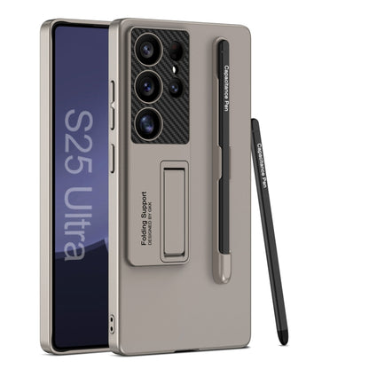 GKK Ultra-thin Holder Phone Case with Pen Slots & Stylus Pen, For Samsung Galaxy S26 Ultra 5G, For Samsung Galaxy S25 5G, For Samsung Galaxy S25+ 5G, For Samsung Galaxy S25 Ultra 5G