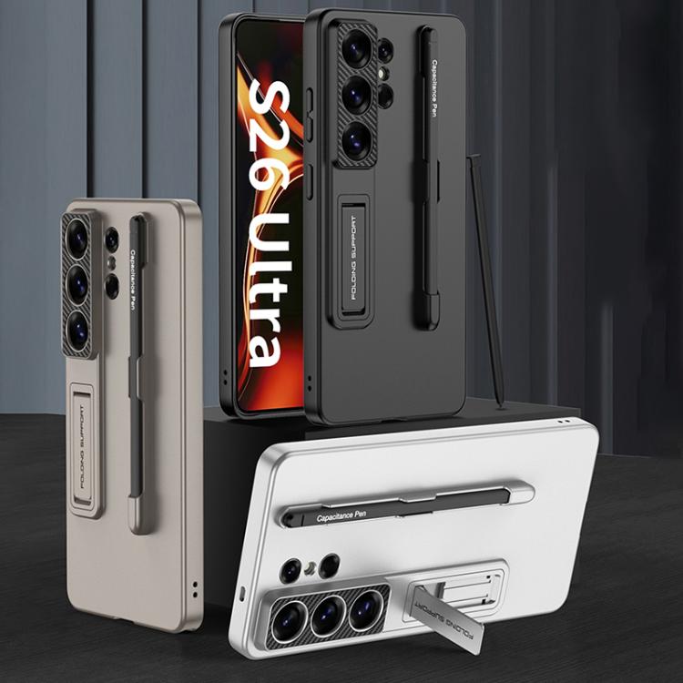 GKK Ultra-thin Holder Phone Case with Pen Slots & Stylus Pen, For Samsung Galaxy S26 Ultra 5G, For Samsung Galaxy S25 5G, For Samsung Galaxy S25+ 5G, For Samsung Galaxy S25 Ultra 5G