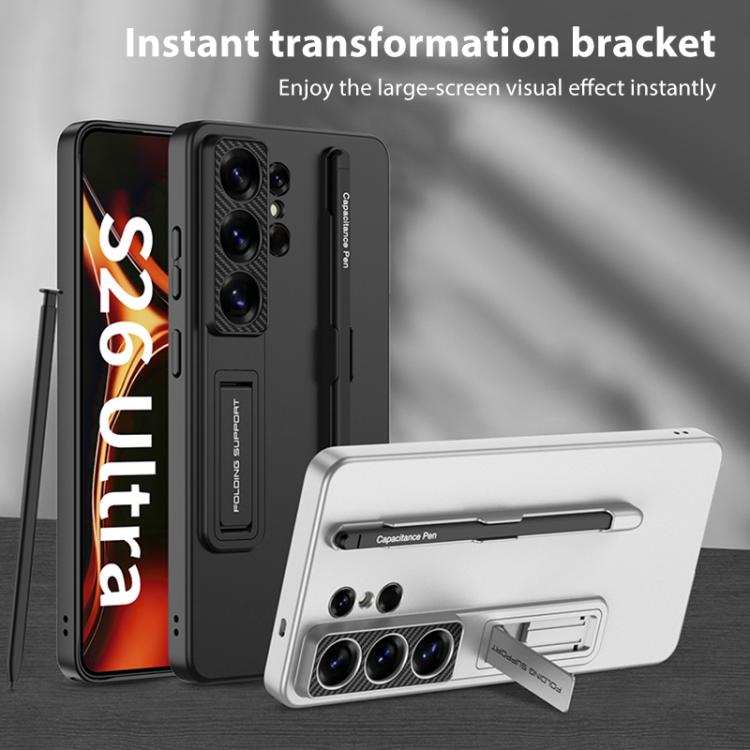 GKK Ultra-thin Holder Phone Case with Pen Slots & Stylus Pen, For Samsung Galaxy S26 Ultra 5G, For Samsung Galaxy S25 5G, For Samsung Galaxy S25+ 5G, For Samsung Galaxy S25 Ultra 5G