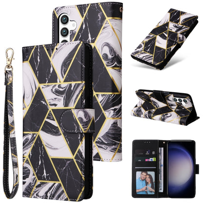 Marble Bronzing Stitching Leather Phone Case, For Samsung Galaxy S26+ 5G, For Samsung Galaxy S26 Ultra 5G, For Samsung Galaxy S26 5G, For Samsung Galaxy S25 FE 5G, For Samsung Galaxy S25 Edge 5G, For Samsung Galaxy S25 5G, For Samsung Galaxy S25+ 5G   ...