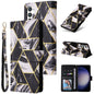 Marble Bronzing Stitching Leather Phone Case, For Samsung Galaxy S26+ 5G, For Samsung Galaxy S26 Ultra 5G, For Samsung Galaxy S26 5G, For Samsung Galaxy S25 FE 5G, For Samsung Galaxy S25 Edge 5G, For Samsung Galaxy S25 5G, For Samsung Galaxy S25+ 5G   ...