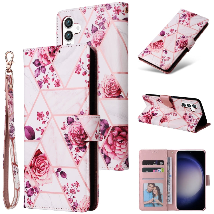 Marble Bronzing Stitching Leather Phone Case, For Samsung Galaxy S26+ 5G, For Samsung Galaxy S26 Ultra 5G, For Samsung Galaxy S26 5G, For Samsung Galaxy S25 FE 5G, For Samsung Galaxy S25 Edge 5G, For Samsung Galaxy S25 5G, For Samsung Galaxy S25+ 5G   ...