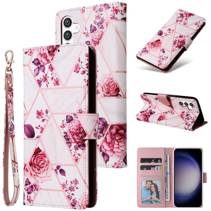 Marble Bronzing Stitching Leather Phone Case, For Samsung Galaxy S26+ 5G, For Samsung Galaxy S26 Ultra 5G, For Samsung Galaxy S26 5G, For Samsung Galaxy S25 FE 5G, For Samsung Galaxy S25 Edge 5G, For Samsung Galaxy S25 5G, For Samsung Galaxy S25+ 5G   ...