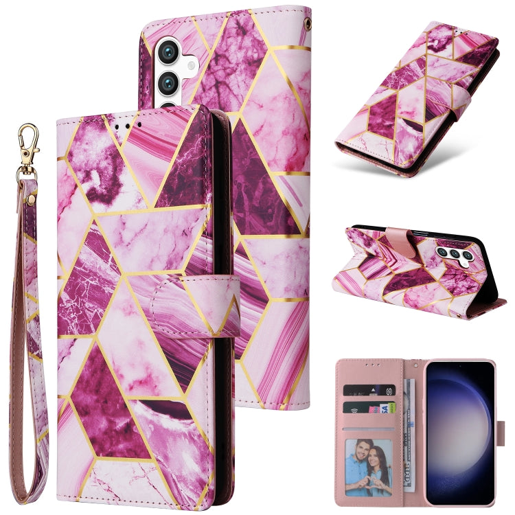 Marble Bronzing Stitching Leather Phone Case, For Samsung Galaxy S26+ 5G, For Samsung Galaxy S26 Ultra 5G, For Samsung Galaxy S26 5G, For Samsung Galaxy S25 FE 5G, For Samsung Galaxy S25 Edge 5G, For Samsung Galaxy S25 5G, For Samsung Galaxy S25+ 5G   ...