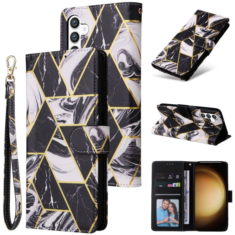 Marble Bronzing Stitching Leather Phone Case, For Samsung Galaxy S26+ 5G, For Samsung Galaxy S26 Ultra 5G, For Samsung Galaxy S26 5G, For Samsung Galaxy S25 FE 5G, For Samsung Galaxy S25 Edge 5G, For Samsung Galaxy S25 5G, For Samsung Galaxy S25+ 5G   ...