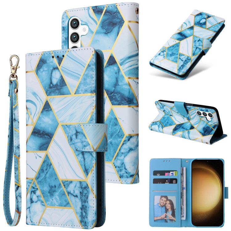 Marble Bronzing Stitching Leather Phone Case, For Samsung Galaxy S26+ 5G, For Samsung Galaxy S26 Ultra 5G, For Samsung Galaxy S26 5G, For Samsung Galaxy S25 FE 5G, For Samsung Galaxy S25 Edge 5G, For Samsung Galaxy S25 5G, For Samsung Galaxy S25+ 5G   ...