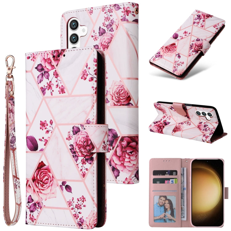 Marble Bronzing Stitching Leather Phone Case, For Samsung Galaxy S26+ 5G, For Samsung Galaxy S26 Ultra 5G, For Samsung Galaxy S26 5G, For Samsung Galaxy S25 FE 5G, For Samsung Galaxy S25 Edge 5G, For Samsung Galaxy S25 5G, For Samsung Galaxy S25+ 5G   ...