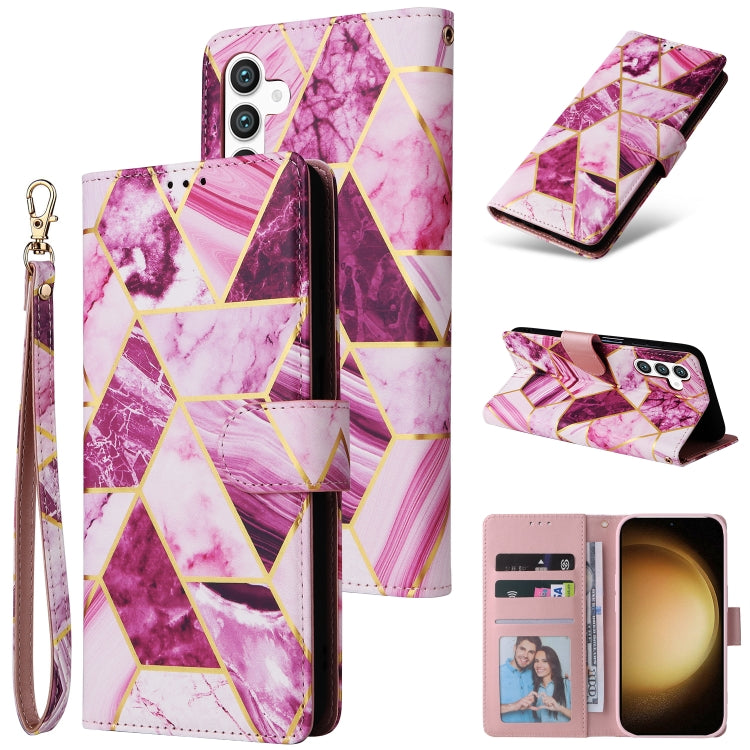 Marble Bronzing Stitching Leather Phone Case, For Samsung Galaxy S26+ 5G, For Samsung Galaxy S26 Ultra 5G, For Samsung Galaxy S26 5G, For Samsung Galaxy S25 FE 5G, For Samsung Galaxy S25 Edge 5G, For Samsung Galaxy S25 5G, For Samsung Galaxy S25+ 5G   ...