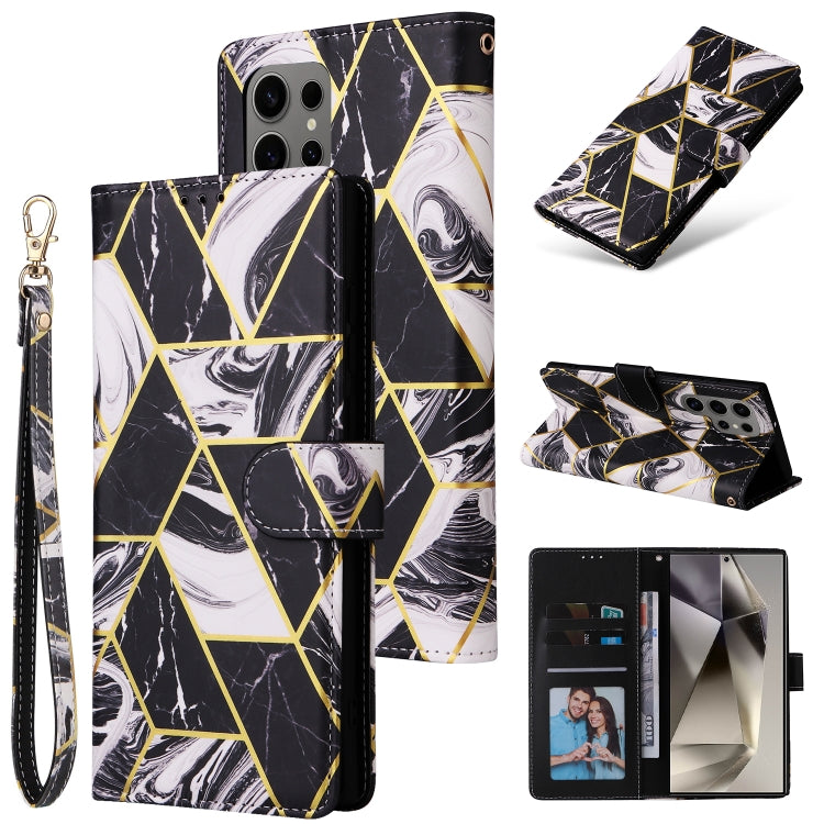 Marble Bronzing Stitching Leather Phone Case, For Samsung Galaxy S26+ 5G, For Samsung Galaxy S26 Ultra 5G, For Samsung Galaxy S26 5G, For Samsung Galaxy S25 FE 5G, For Samsung Galaxy S25 Edge 5G, For Samsung Galaxy S25 5G, For Samsung Galaxy S25+ 5G   ...