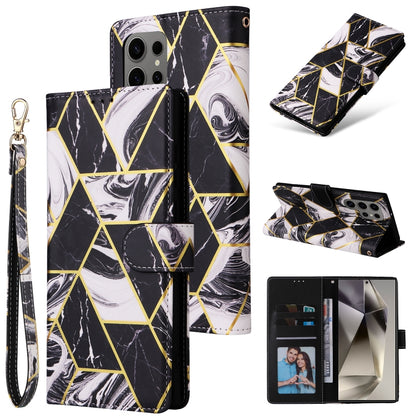 Marble Bronzing Stitching Leather Phone Case, For Samsung Galaxy S26+ 5G, For Samsung Galaxy S26 Ultra 5G, For Samsung Galaxy S26 5G, For Samsung Galaxy S25 FE 5G, For Samsung Galaxy S25 Edge 5G, For Samsung Galaxy S25 5G, For Samsung Galaxy S25+ 5G   ...