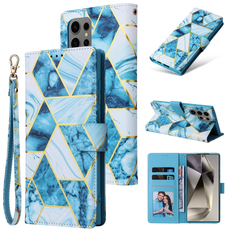 Marble Bronzing Stitching Leather Phone Case, For Samsung Galaxy S26+ 5G, For Samsung Galaxy S26 Ultra 5G, For Samsung Galaxy S26 5G, For Samsung Galaxy S25 FE 5G, For Samsung Galaxy S25 Edge 5G, For Samsung Galaxy S25 5G, For Samsung Galaxy S25+ 5G   ...