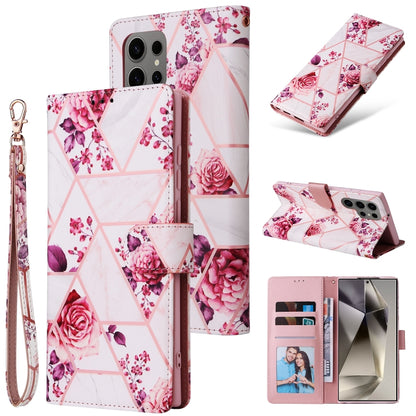 Marble Bronzing Stitching Leather Phone Case, For Samsung Galaxy S26+ 5G, For Samsung Galaxy S26 Ultra 5G, For Samsung Galaxy S26 5G, For Samsung Galaxy S25 FE 5G, For Samsung Galaxy S25 Edge 5G, For Samsung Galaxy S25 5G, For Samsung Galaxy S25+ 5G   ...
