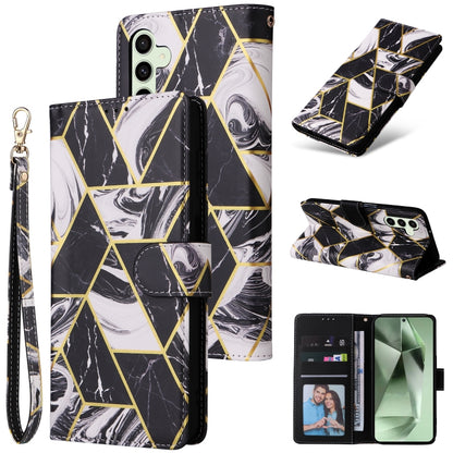 Marble Bronzing Stitching Leather Phone Case, For Samsung Galaxy S26+ 5G, For Samsung Galaxy S26 Ultra 5G, For Samsung Galaxy S26 5G, For Samsung Galaxy S25 FE 5G, For Samsung Galaxy S25 Edge 5G, For Samsung Galaxy S25 5G, For Samsung Galaxy S25+ 5G   ...