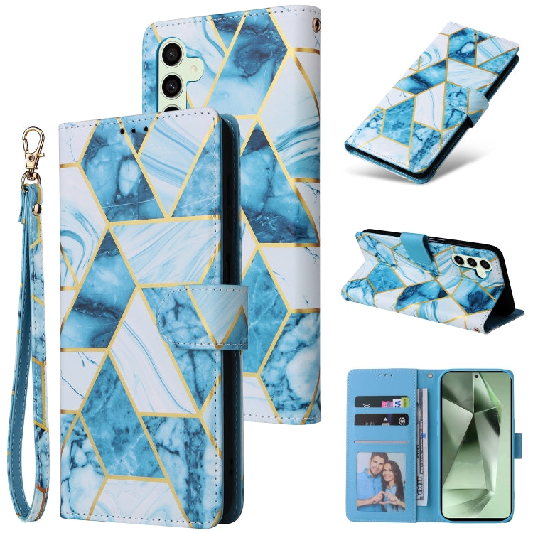Marble Bronzing Stitching Leather Phone Case, For Samsung Galaxy S26+ 5G, For Samsung Galaxy S26 Ultra 5G, For Samsung Galaxy S26 5G, For Samsung Galaxy S25 FE 5G, For Samsung Galaxy S25 Edge 5G, For Samsung Galaxy S25 5G, For Samsung Galaxy S25+ 5G   ...