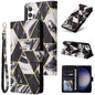 Marble Bronzing Stitching Leather Phone Case, For Samsung Galaxy S26+ 5G, For Samsung Galaxy S26 Ultra 5G, For Samsung Galaxy S26 5G, For Samsung Galaxy S25 FE 5G, For Samsung Galaxy S25 Edge 5G, For Samsung Galaxy S25 5G, For Samsung Galaxy S25+ 5G   ...