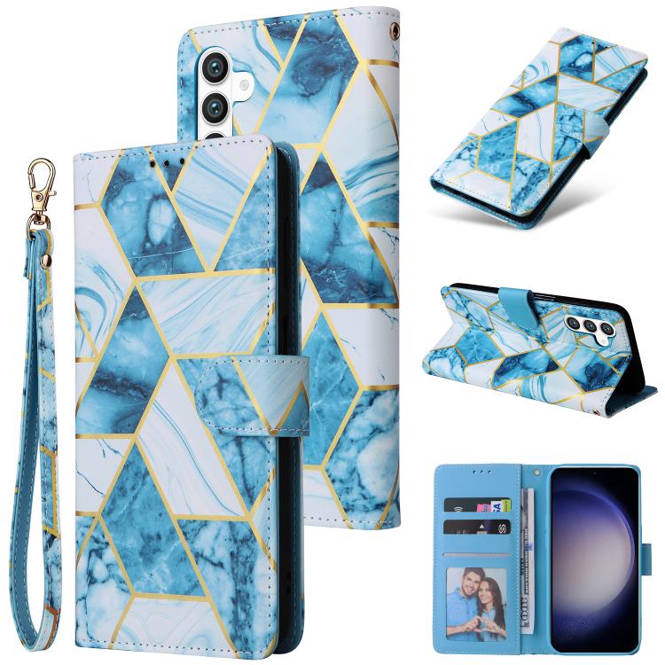 Marble Bronzing Stitching Leather Phone Case, For Samsung Galaxy S26+ 5G, For Samsung Galaxy S26 Ultra 5G, For Samsung Galaxy S26 5G, For Samsung Galaxy S25 FE 5G, For Samsung Galaxy S25 Edge 5G, For Samsung Galaxy S25 5G, For Samsung Galaxy S25+ 5G   ...