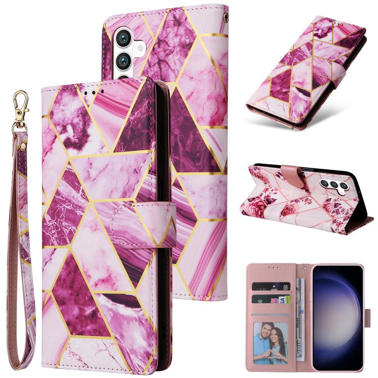 Marble Bronzing Stitching Leather Phone Case, For Samsung Galaxy S26+ 5G, For Samsung Galaxy S26 Ultra 5G, For Samsung Galaxy S26 5G, For Samsung Galaxy S25 FE 5G, For Samsung Galaxy S25 Edge 5G, For Samsung Galaxy S25 5G, For Samsung Galaxy S25+ 5G   ...